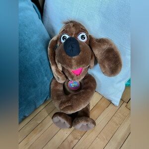 The Puzzle Place Fisher Price 1994 Plush 14" Nuzzle The Dog Brown Vintage